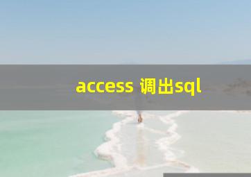 access 调出sql